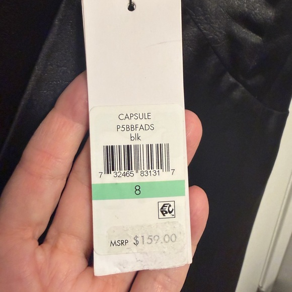 DKNY black satin midi slip dress sleeveless size 8 NEW - Picture 10 of 11